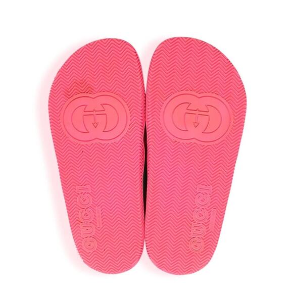 NIB Gucci Agrado Rubber Sandals EU 36 US 6 Web Slide Slip On Coral Crisscross - Picture 4 of 9